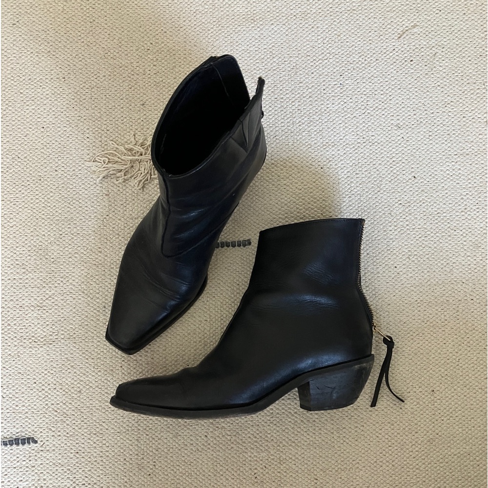 Allsaints Black Western Boot Zipper Back